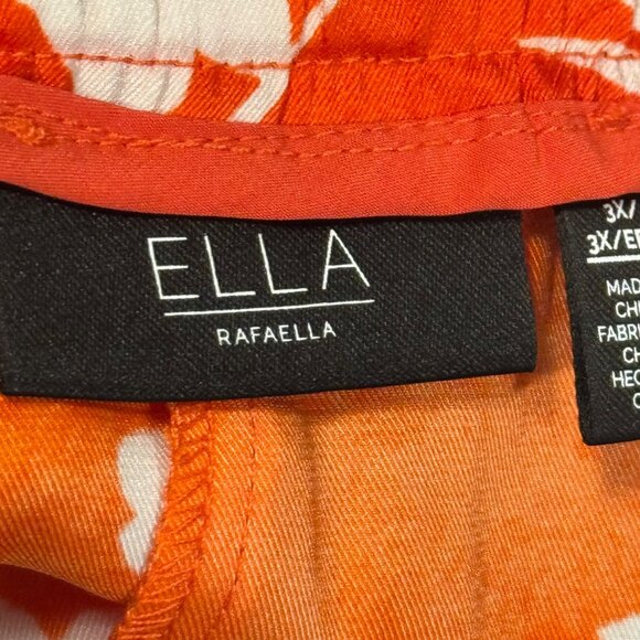 Ella Rafaella Tropical Print Skirt Sz 3X Orange & White Polyester. NWT - Picture 4 of 12